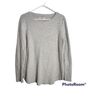 Loft gray honeycomb sweater, size medium